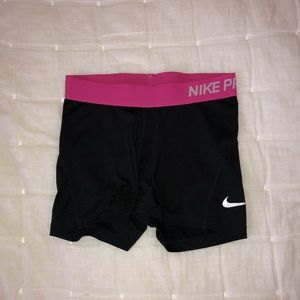 Nike Pro Compression Shorts 3” With Pink Band